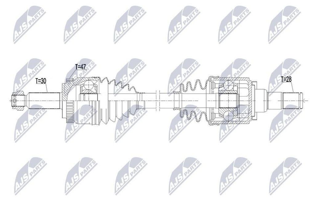 NTY NPW-HY-673 Antriebswelle Hinten Rechts für HYUNDAI GENESIS Coupe