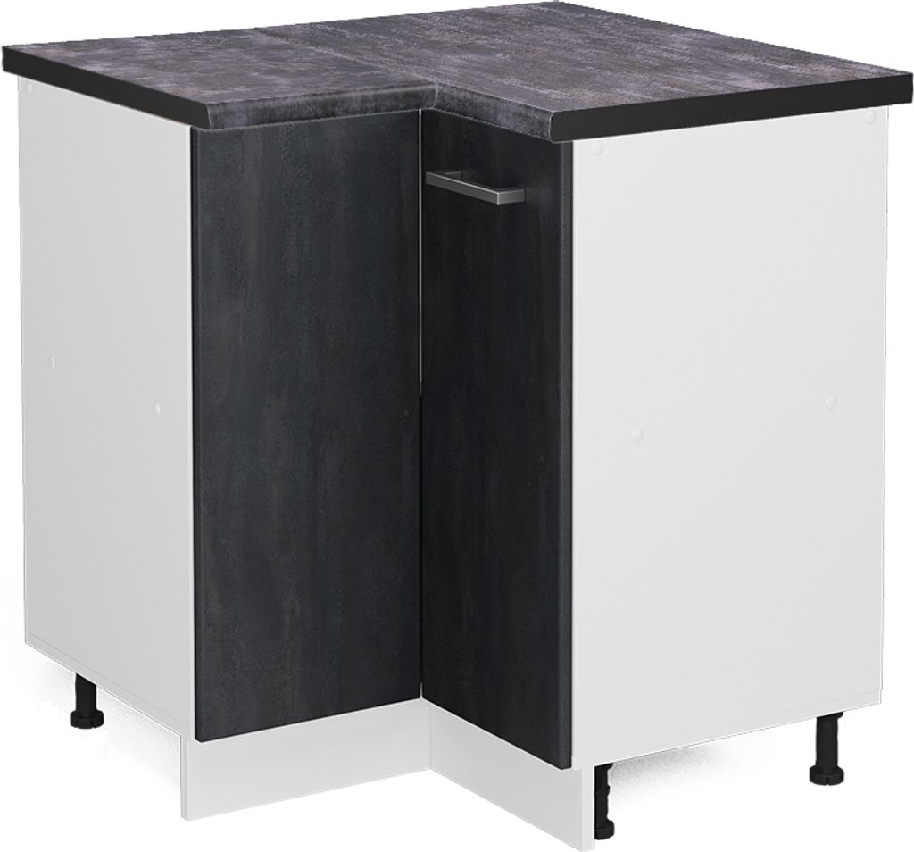 Eckunterschrank Vicco R-Line Schwarz Beton 75.6 cm AP Anthrazit, Model 47632