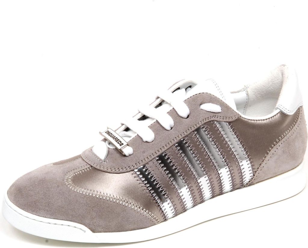 F6616 sneaker donna wildleder/satin DSQUARED2 scarpe grau/silber schuh frau