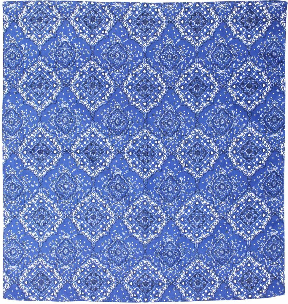 Bandana Tuch - Kariert - Ornamente - blau-weiß - Produktbild 