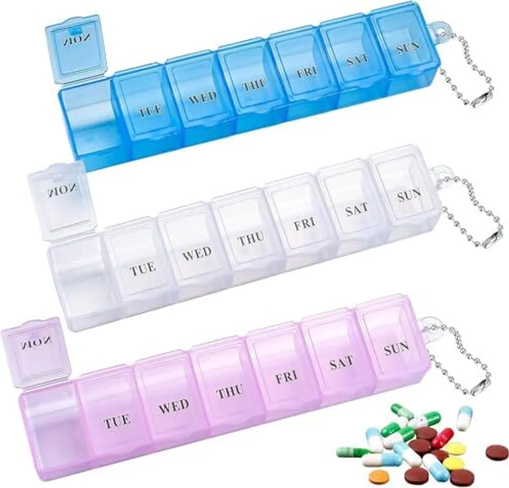 Portapillole Settimanale Elegante Set da 3: Ordine e Igiene per Farmaci