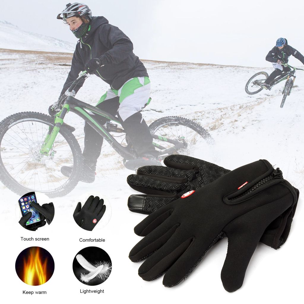 Winter Handschuhe Damen Herren Fahrrad Thermo Handschuhe Wasserdicht Touchscree 