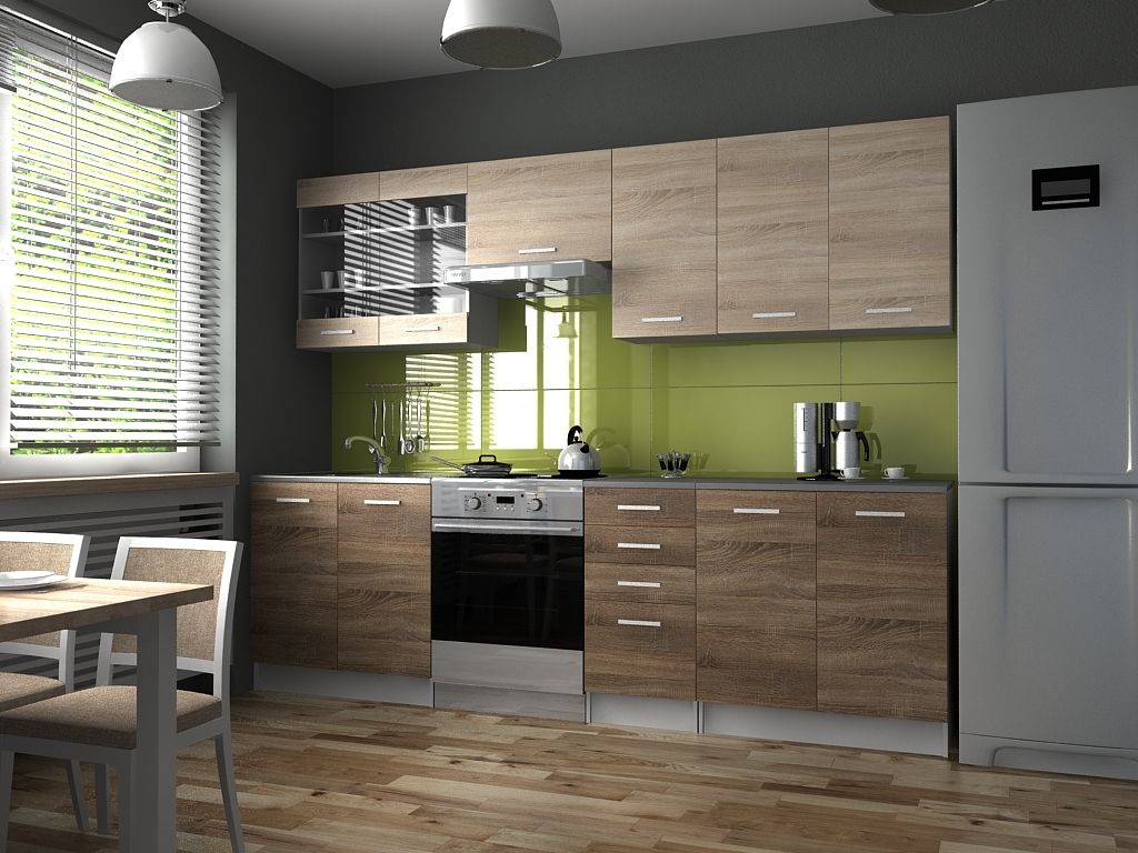 Kuchyňská linka PAMELA 260x200 - Sonoma + tobacco - Rychle Obrázek produktu 
