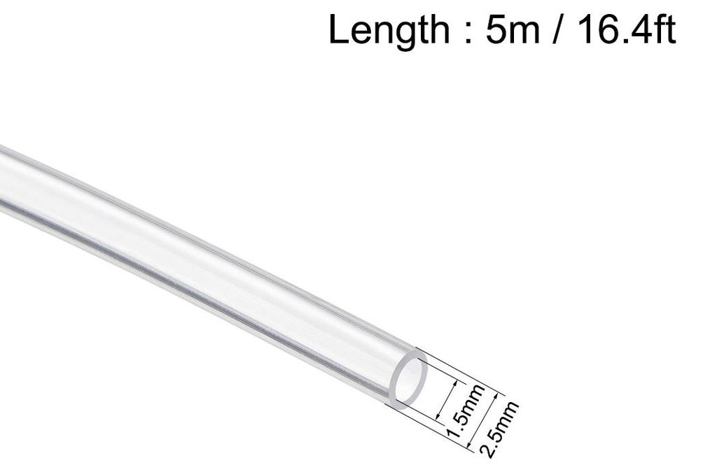 Silikonschlauch 1.5mm ID x 2.5mm OD 5m Flexibel Silikon Gummi Rohr Luftschlauch Wasserleitung fš¹r Pumpentransfer Klar