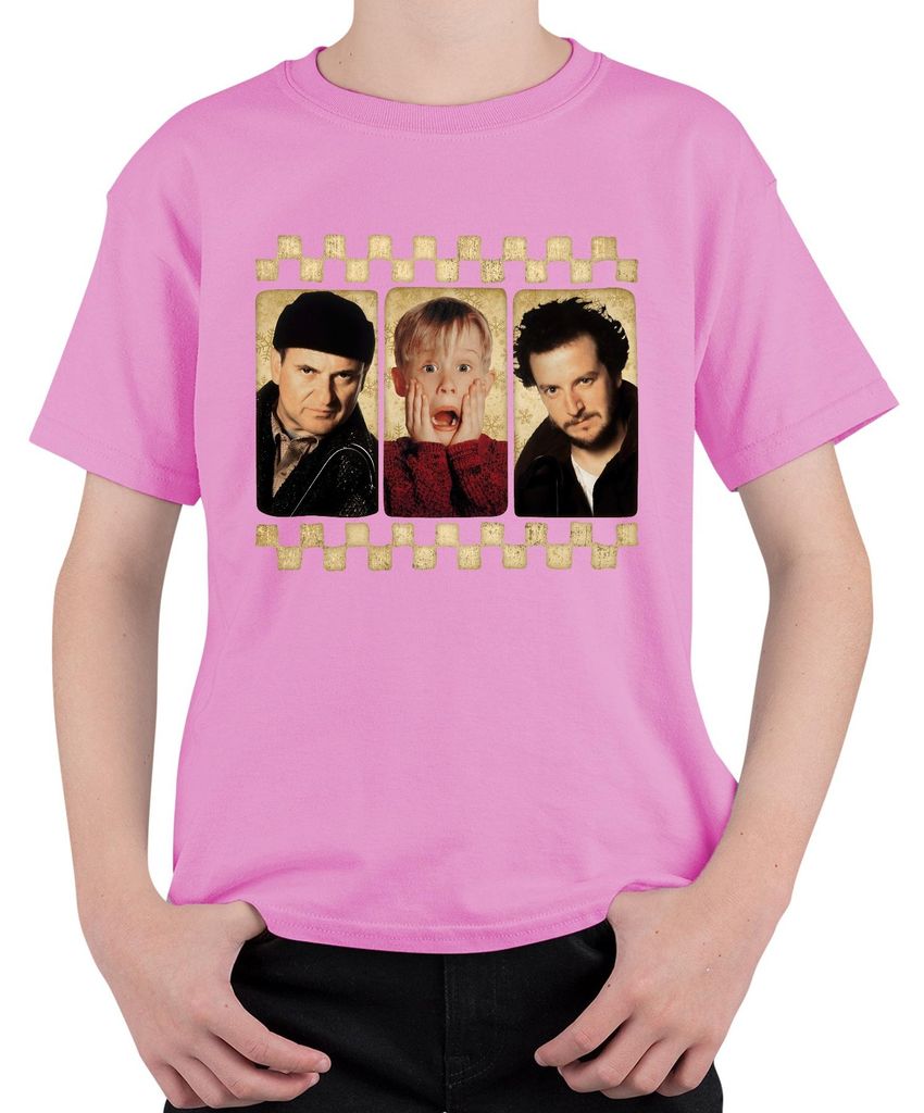 Kevin Allein zu Haus McCallister Filmklassiker Weihnachten Harry Marv Uni Kinder T-Shirt, Pink, 152
