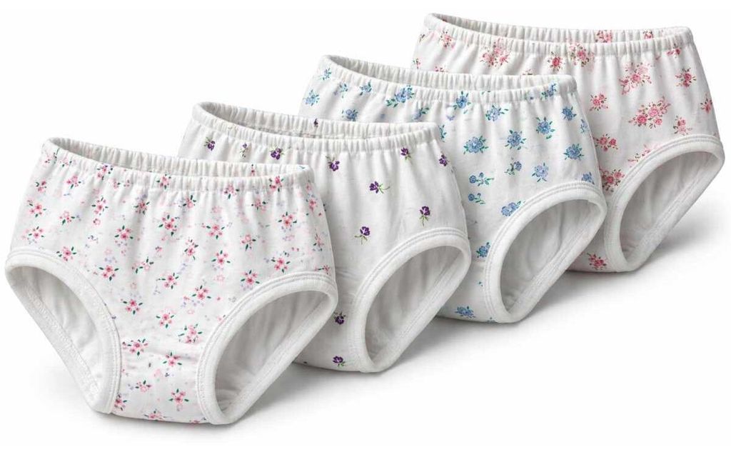 4x Damen Slips Unterhosen Unterwäsche Baumwolle,  Blumen Produktbild 