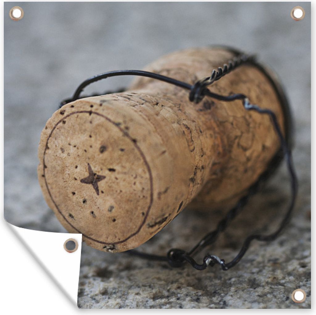 MuchoWow 50x50 cm Outdoor-Poster Gartendeko Sichtschutz Garten Poster für den Garten Nahaufnahme eines Korkens