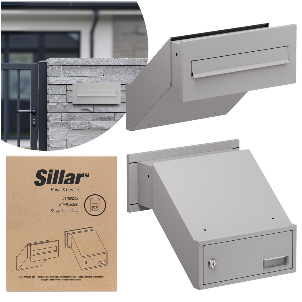 Sillar Durchwurf-Briefkasten in Silber – Mit verstellbarer Produktbild 
