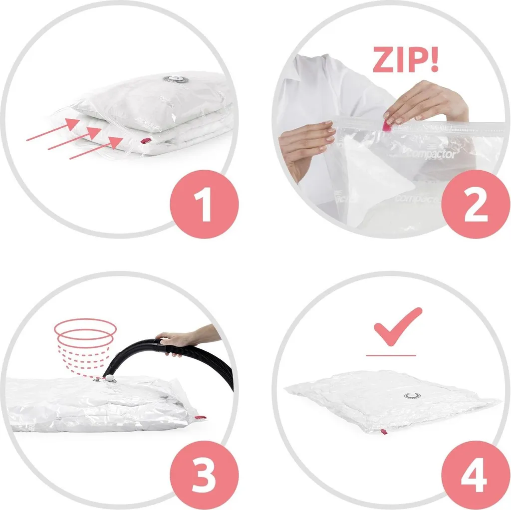 Sacs de compression sous vide pour couettes et vêtements - Pack de 10 - 12