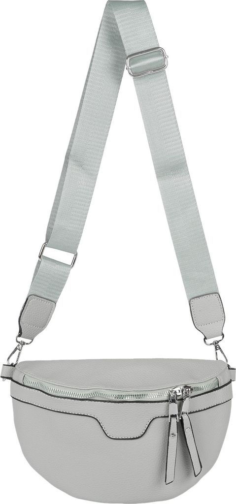 styleBREAKER Damen Umhängetasche in Halbmond Form, abnehmbarer verstellbarer Schultergurt, Einfarbige Handtasche 02012380