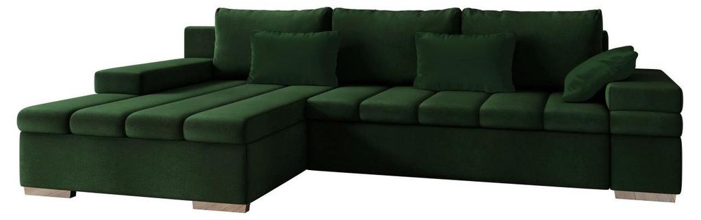 MIRJAN24 Ecksofa Bangkok, Stilvoll L-Form Sofa mit Schlaffunktion und Bettkasten, Wohnlandschaft (Seite: Links, Polo 889)