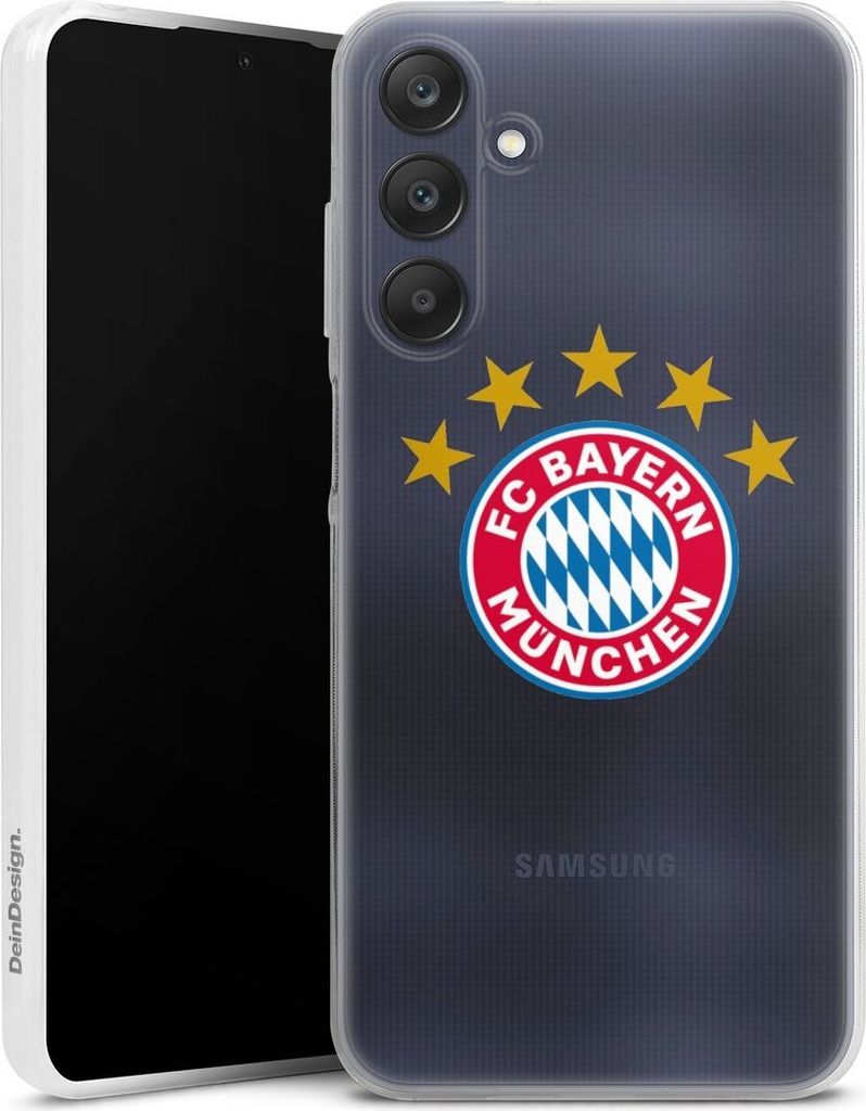 DeinDesign Slim Hülle für Samsung Galaxy A25 5G Silikon Case Ultra Dünn Handyhülle FC Bayern München FCB Sterne