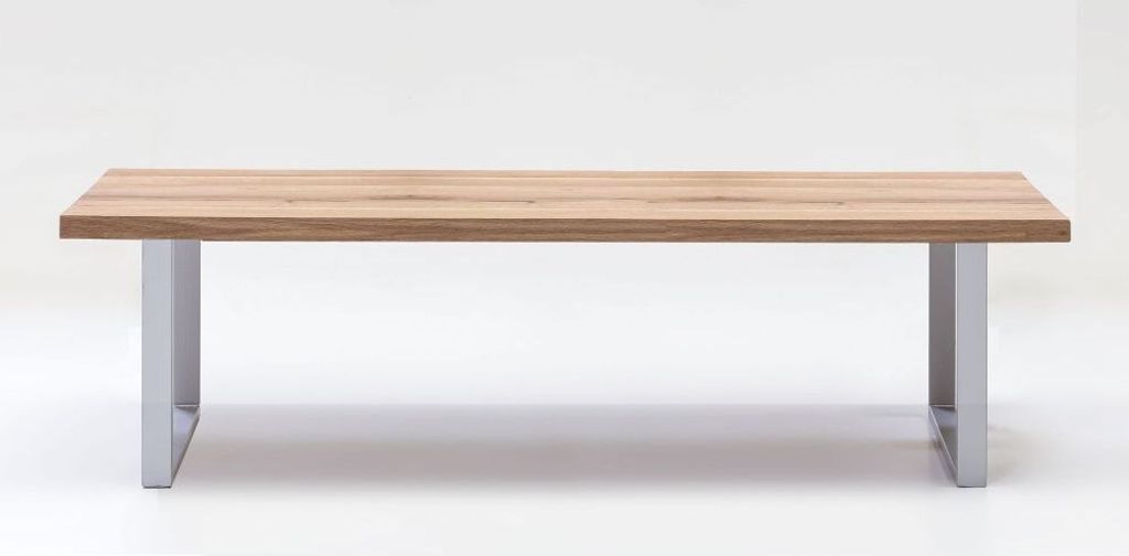Bank Sitzbank Holzbank 160 cm Eiche U-Gestell Edelstahlfarben NEU/OVP