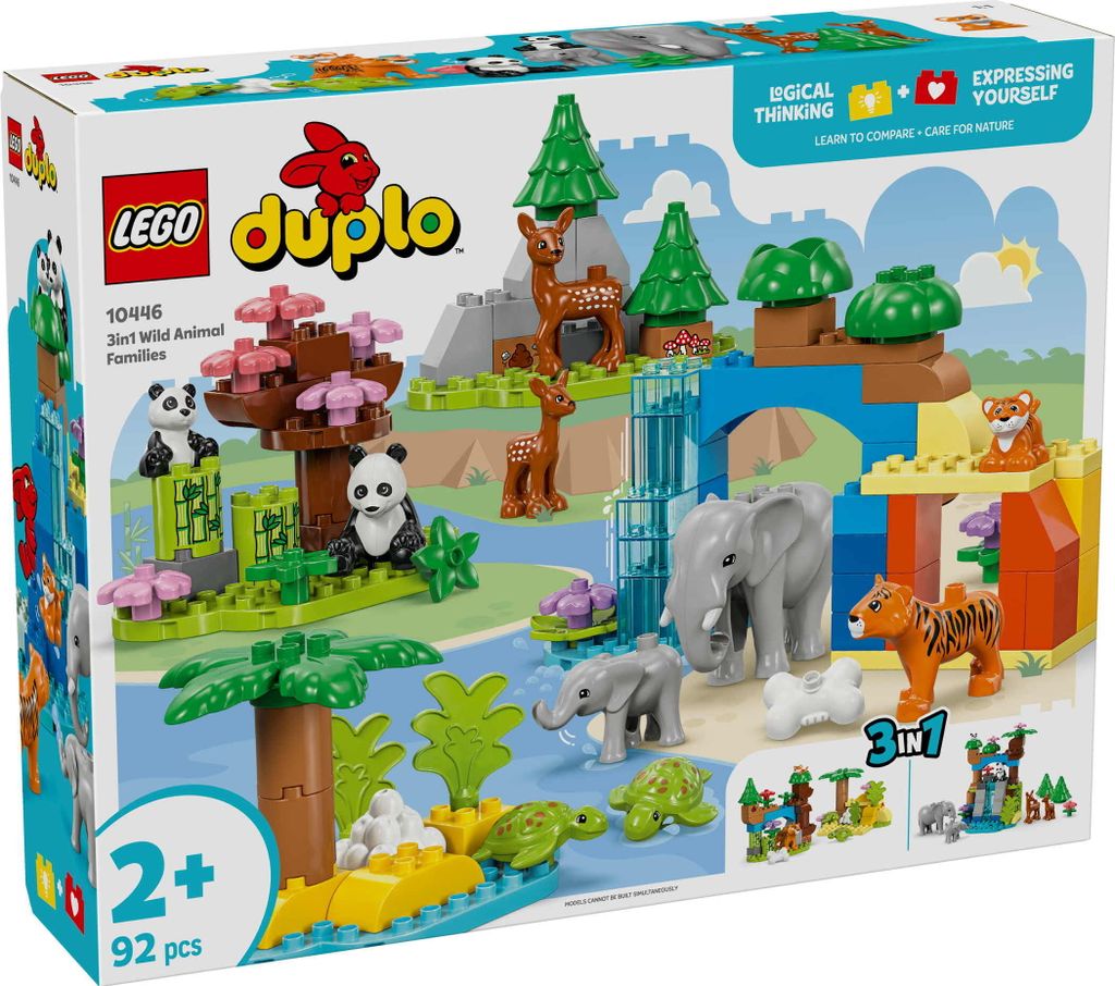 LEGO DUPLO Stad: Wild dieren familie, 3-in-1 set - Productafbeelding 