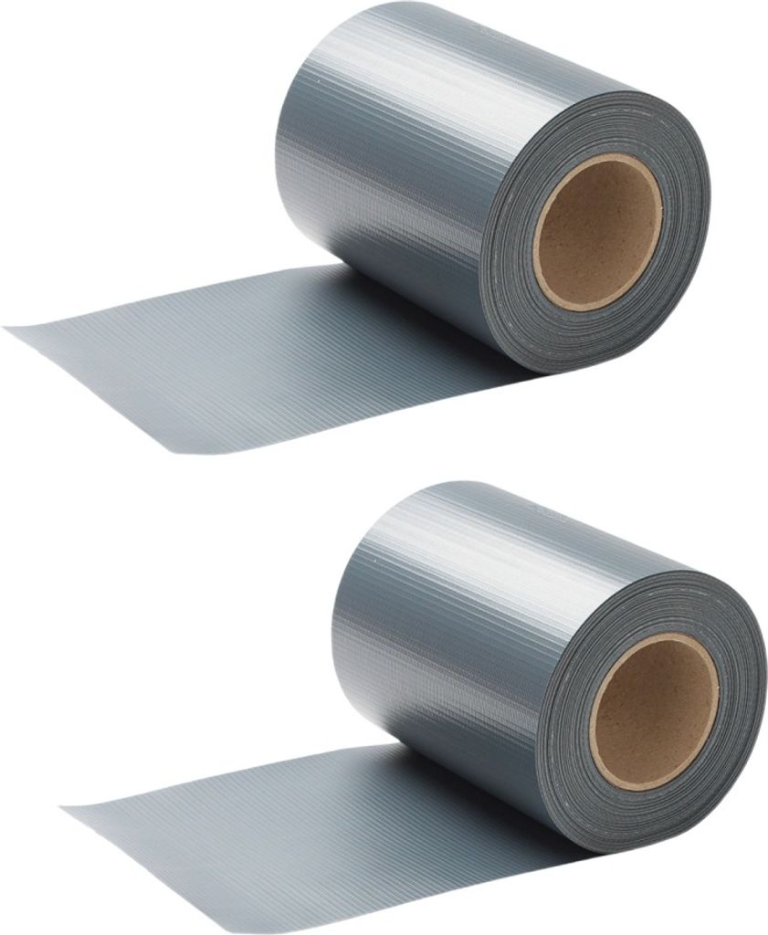 TolleTour Sichtschutzstreifen PVC Windschutzstreifen Doppelstabmatten 100m Grau
