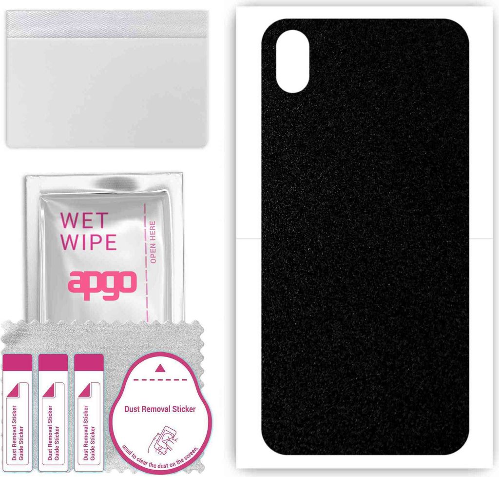 apgo Rückseite Schutzfolie, Skin, kompatibel mit Doogee X11, Hinten Displayschutzfolie aus Vinylfolie, kratzfest, einfache Montage - Mattschwarz