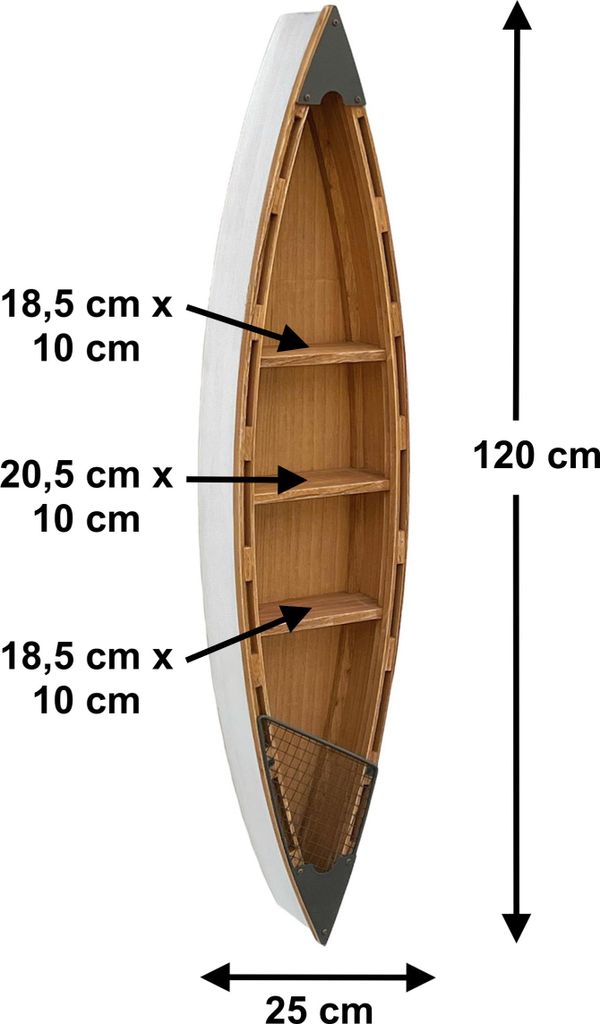 DanDiBo Étagère bateau Étagère murale 120 cm en forme de Image du produit 