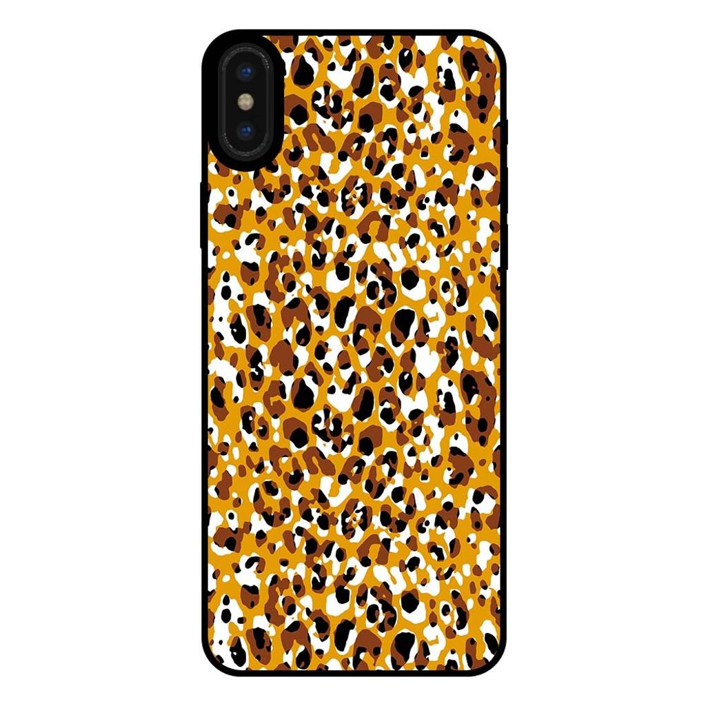 Smartphonica Handyhülle für iPhone Xs Max mit Panther-Print - TPU-Hülle mit Faultier-Print - Braun
