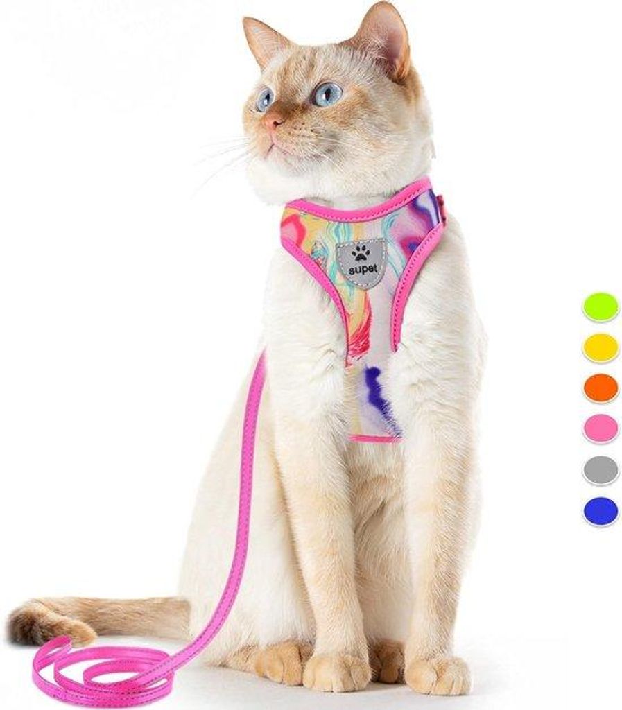 Katentuig, universell, rotes Kattenvest, verstelbar, mit Reflexstreifen, für Kätzchen/Puppy's
