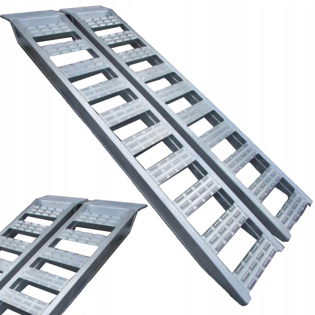 Aluminium Auffahrrampen Set – Tragkraft 4 Tonnen | Länge 2,8 m Breite 40 cm | Für Minibagger und Gummiradfahrzeuge