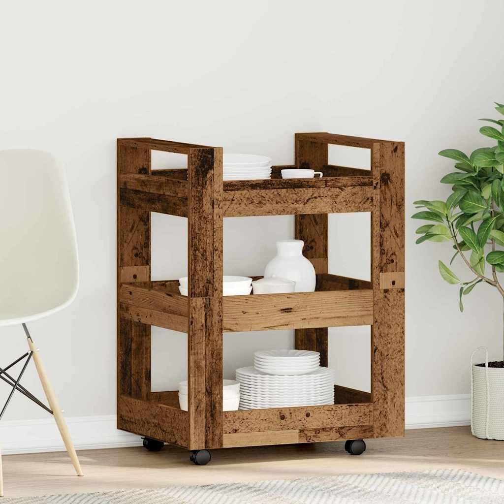 (Robust Möbel)Küchentrolley - modernes Design - Servierwagen - Eichenholz 60x45x80cm Holzwerkstoff Promotion705054 - Servierwagen