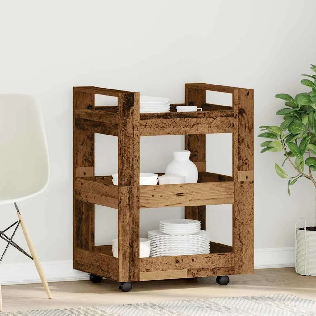 Carrello Portavivande Professionale Legno Recupero 60x45 BEI CLORIS