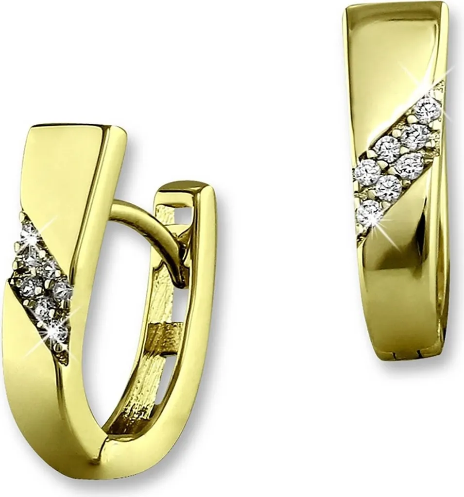 Cadeau d'Anniversaire : Créoles Or Jaune et Zirconia pour Femme Chic