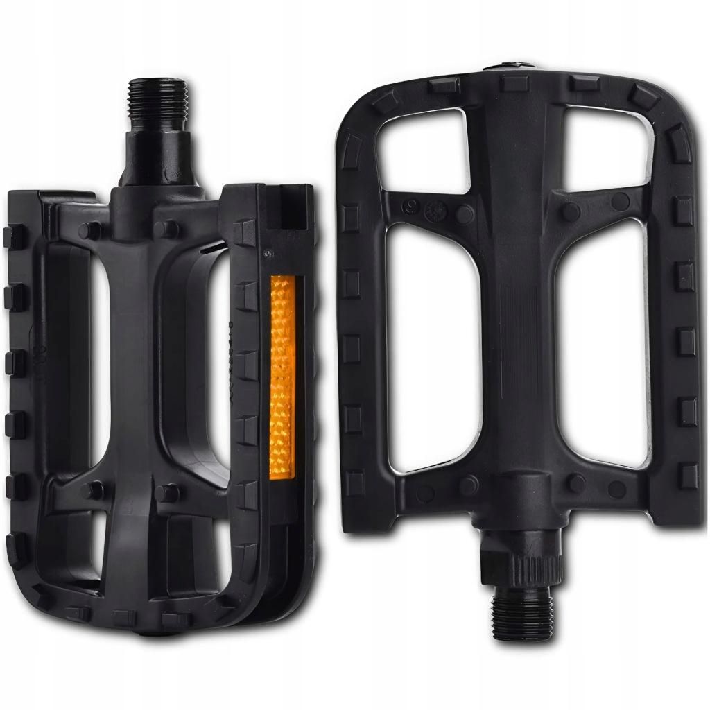 Fahrradpedale MTB Trekking 9/16 Zoll Mit Reflektoren Rutschfest Aluminium Plattform Schwarz