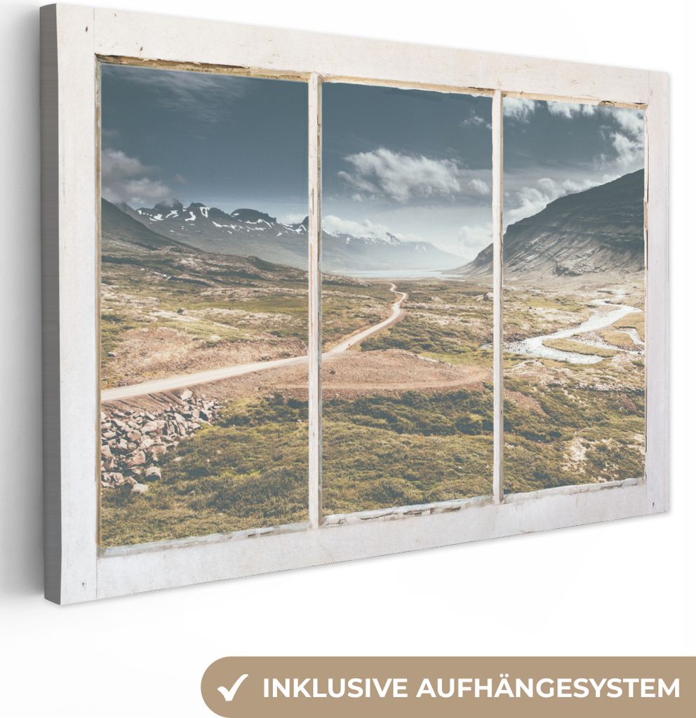OneMillionCanvasses - Leinwandbilder - 150x100 cm, Aussicht - Natur - Weg, Wandbilder Kunstdruck Wanddekoration