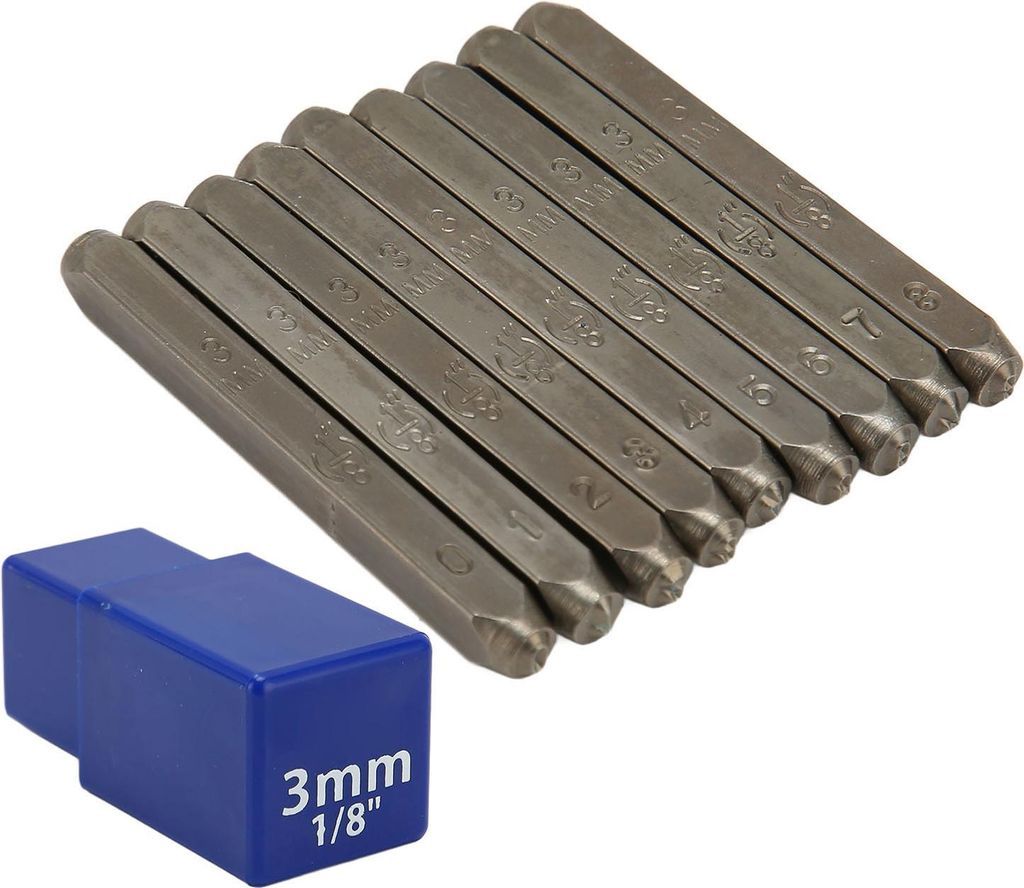 9 Stück Metall-Zahlenstempel, 0,3 cm, Hartstahl, breite Anwendung, Stempelset für Handwerk, Schmuck, DIY