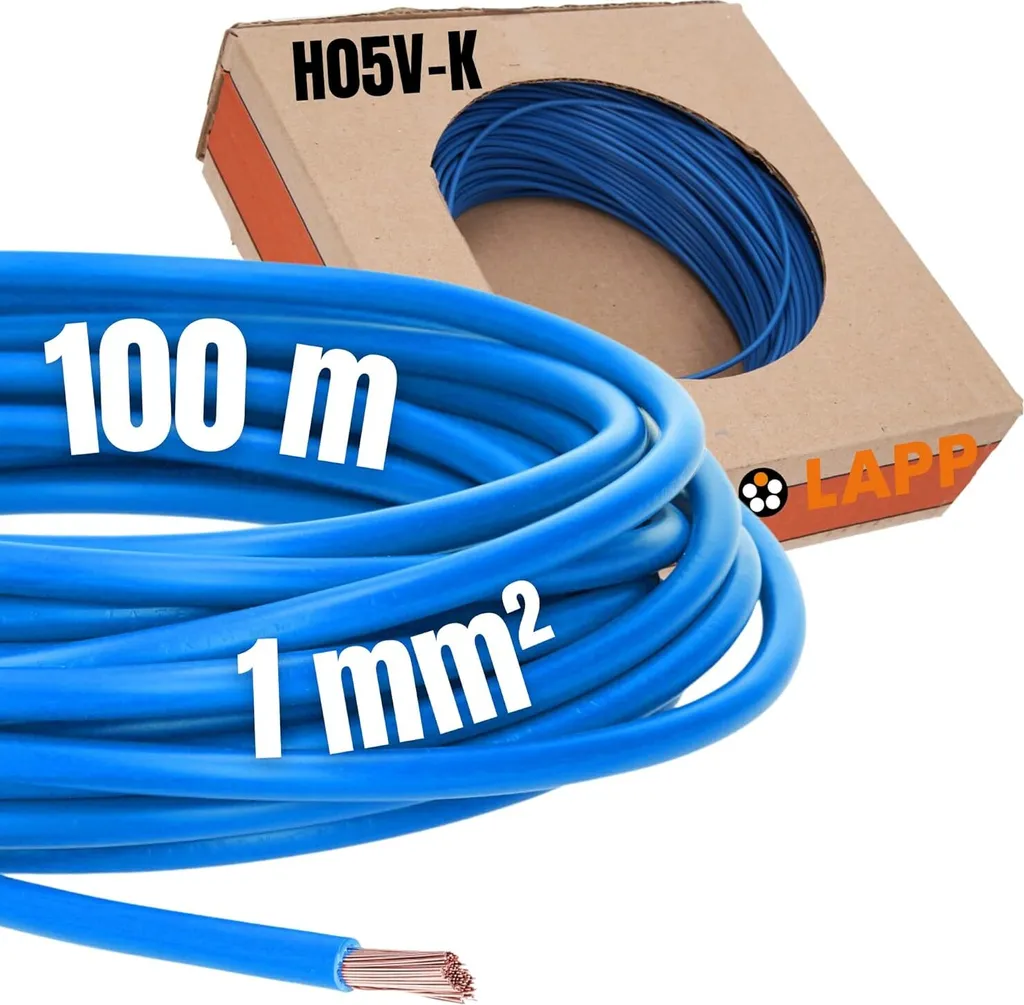 Câble souple bleu Lapp H05V-K 1mm² pour éviter les cassures de fil