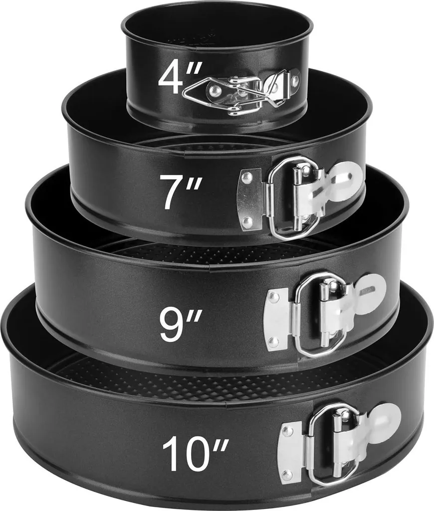 Stampi Torta a Cerniera isheTao Set 4 Pezzi | Ideale per Cheesecake - 1