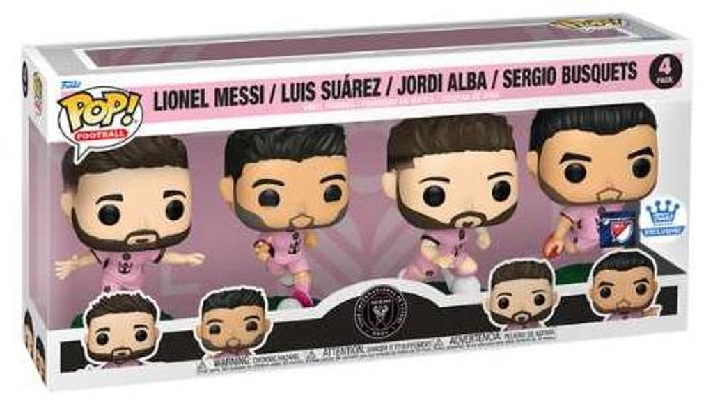 Funko Pop! Footbal: MLS - Inter Miami CF 4-Pack Exclusive - Messi,Suárez,Alba en Busquets