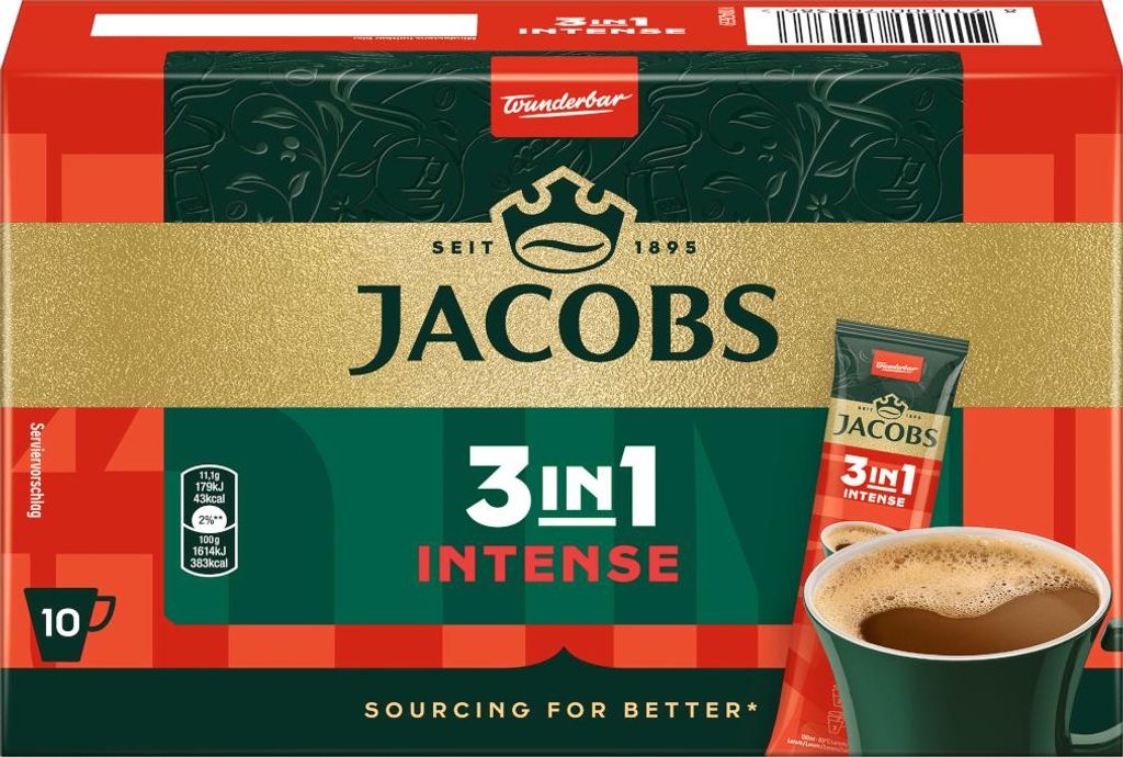 Jacobs Café Boisson instantanée 3 en 1 Intense 10x11,1g Image du produit 