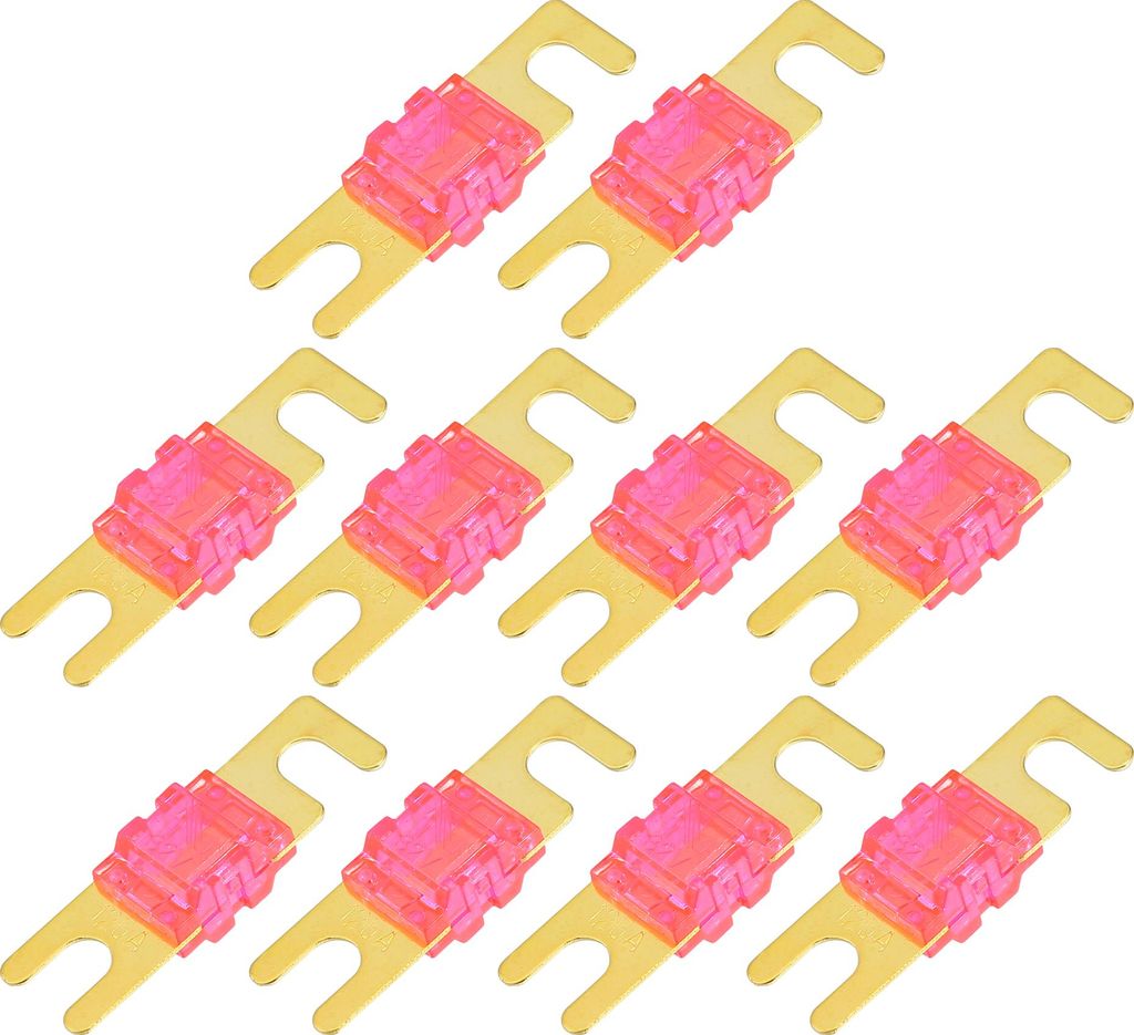 Mini ANL Sicherungen 125A / Audio CD Sicherung fürs Auto / 10 Stück Goldton Pink
