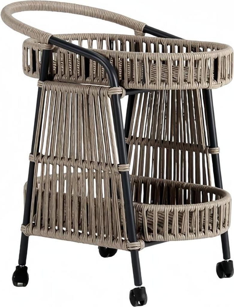 Küchenwagen Rattan Kitchen Furniture Rolling Table Rattan Serving Trolley