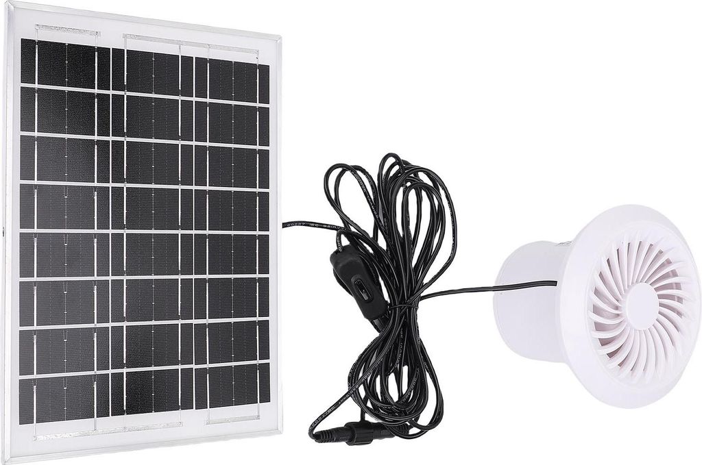 Solarbetriebener Abluftventilator 6W Monokristallines Produktbild 