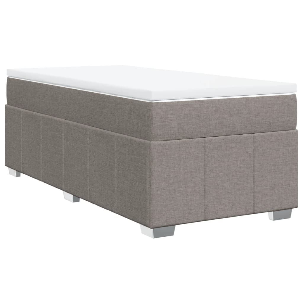 "WINTER SALE" Boxspringbett Einzelbett - Gästezimmer - mit Matratze Taupe 80x200 cm Stoff - Polsterbett Klassische Betten NEU9082122