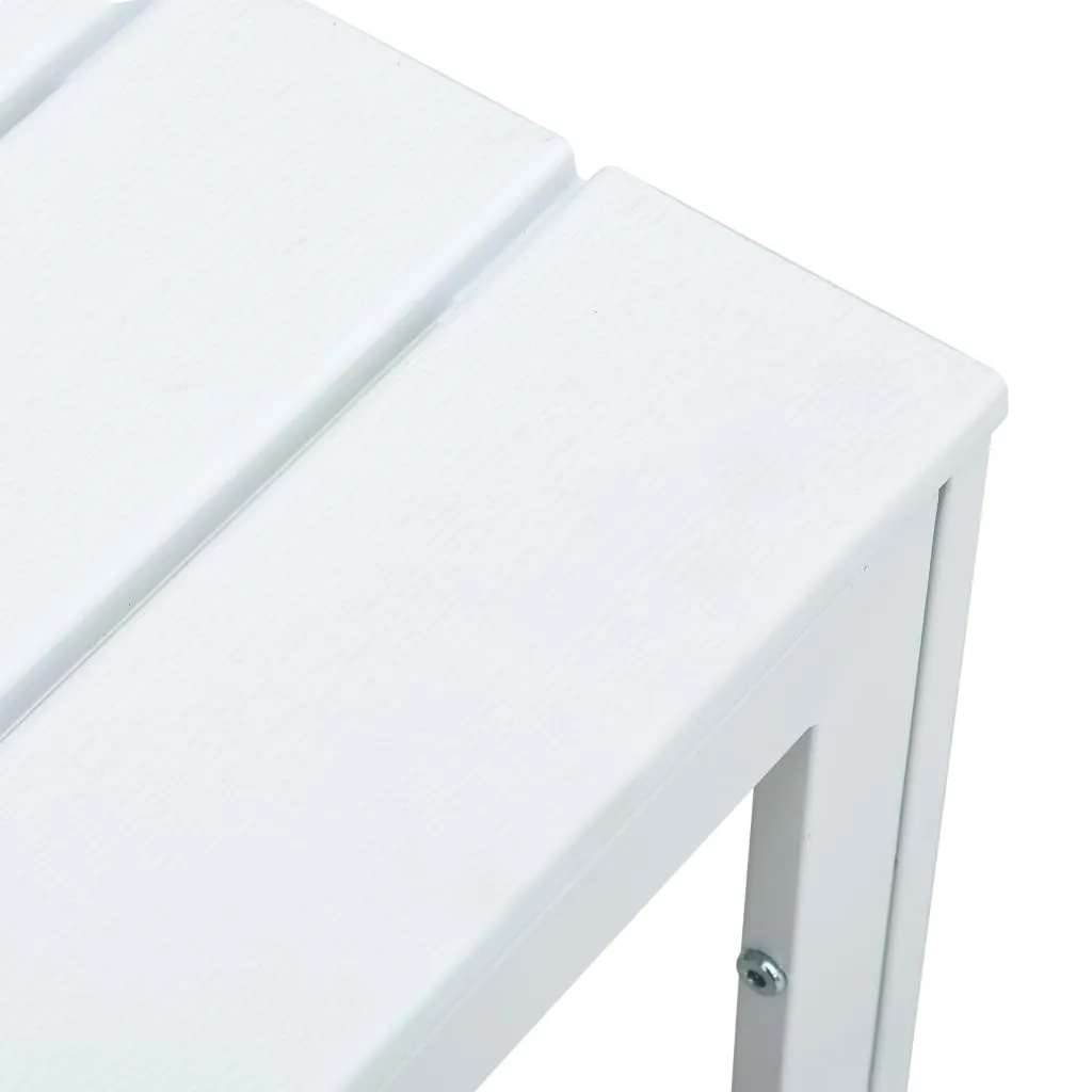 Table basse HDPE blanche aspect bois 78x78 cm résistante aux intempéries