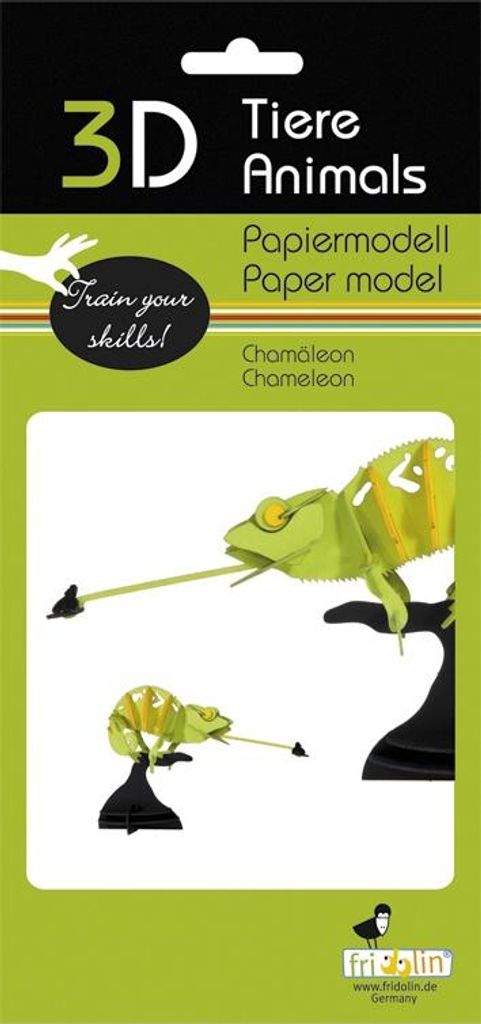 3D Tiere Papiermodell - Chamäleon
