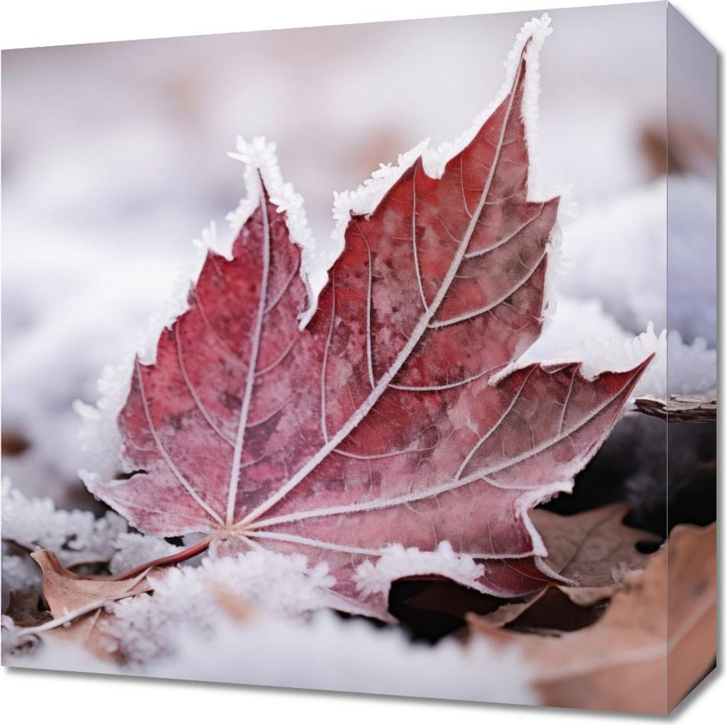 Bild 40x40cm Blatt am Ende des Herbstes