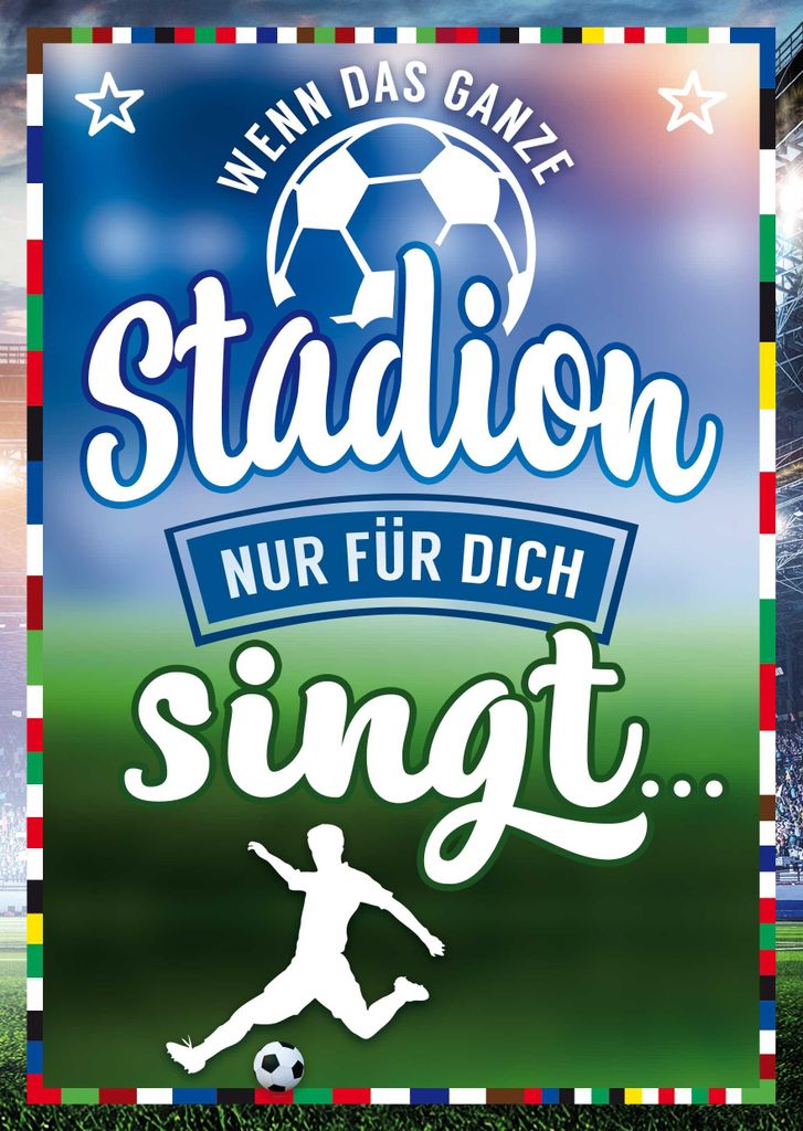 Geburtstag Musikkarte Soundkarte A5 Fußball Stadion, Song Produktbild 