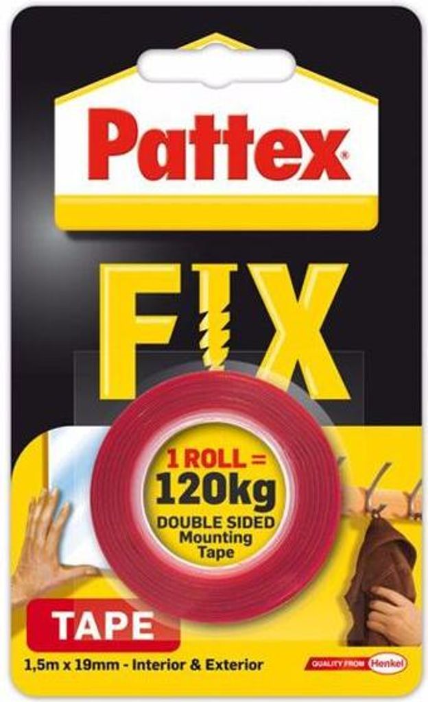 Pattex Montageband FIX 120kg doppelseitig 19mm x 1 5m extra Produktbild 