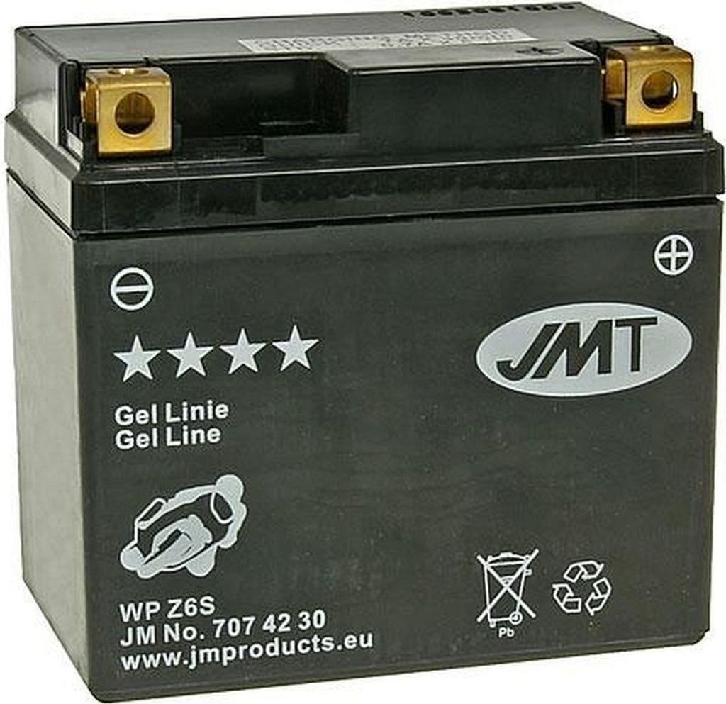 Batterie JMT GEL JMTZ6S 5Ah, compatible pour Honda CBR 125, Image du produit 