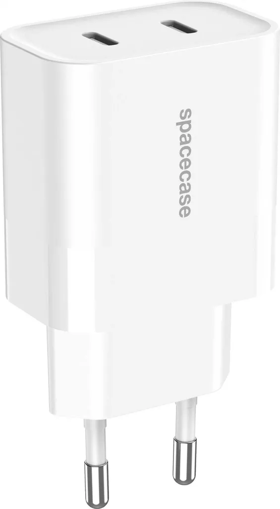 Double Chargeur USB-C 20W SPACECASE pour iPhone et Android Blanc SC011W - 9
