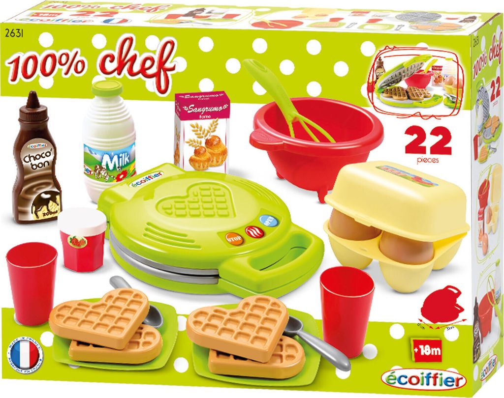 Ecoiffier 100% Chef Waffle Iron, 22dlg. Obrázok produktu 3