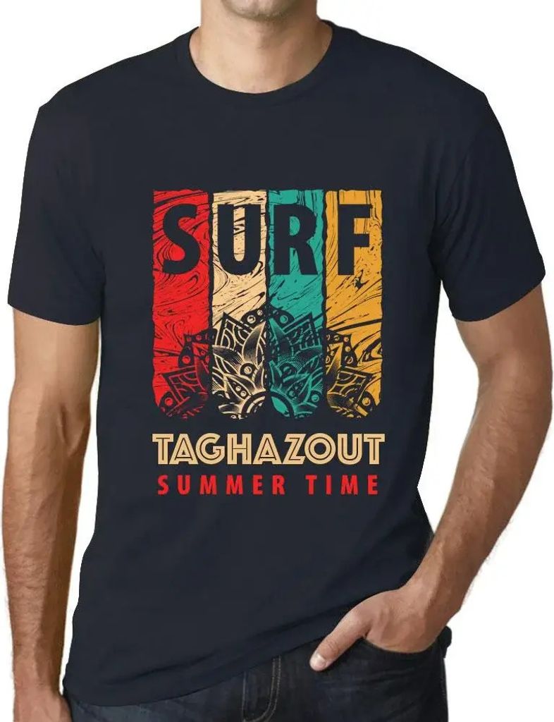 Herren Grafik T-Shirt Sommerliches Surfen in Taghazout – Summer Time Surf In Taghazout – Öko-Verantwortlich Vintage Jahrgang Kurzarm Lustige D...