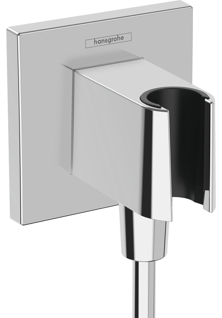 hansgrohe Wandanschluss, FixFit E, mit Brausehalter, G1/2, Kunststoff, chrom, 1 Stk.