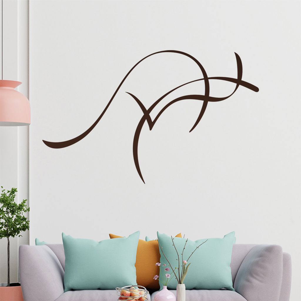 Känguru Linien Wandtattoo in 6 Größen - Wandaufkleber Wall Sticker - Dekoration, Küche, Wohnzimmer, Schlafzimmer, Badezimmer
