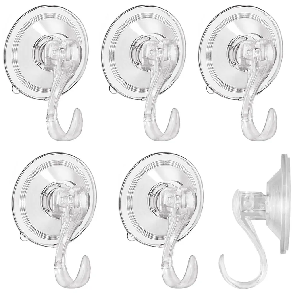 Ventouse Salle de Bain 3kg Lot de 6 Crochets Transparents sans Trou